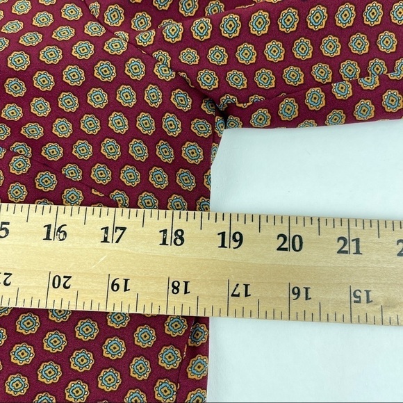 J Crew Blouse Womens Medium Red Blue Yellow Vneck Long Sleeve - Picture 8 of 9